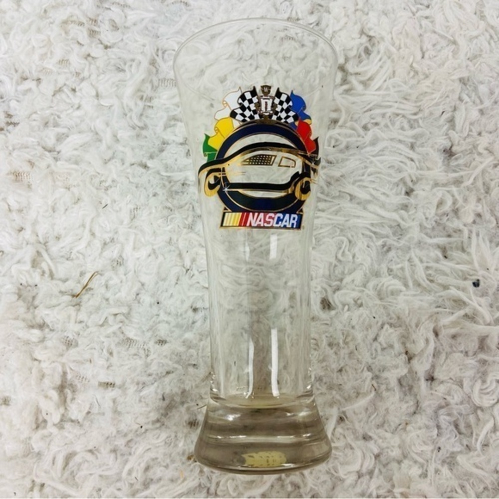 Hunter Lexington, Kentucky NASCAR Blue and Clear tall Glass cup